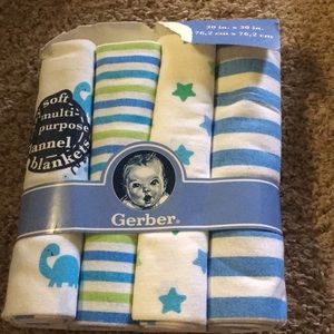 4 Gerber Flannel Blankets NEW